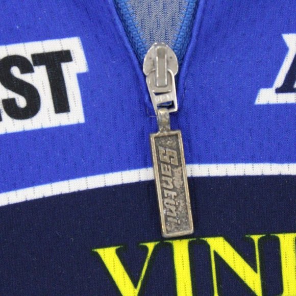 Vintage SMS Santini Cycling Jersey Mens Blue Short Sleeve Athletic Half Zip 2XL - Picture 7 of 11
